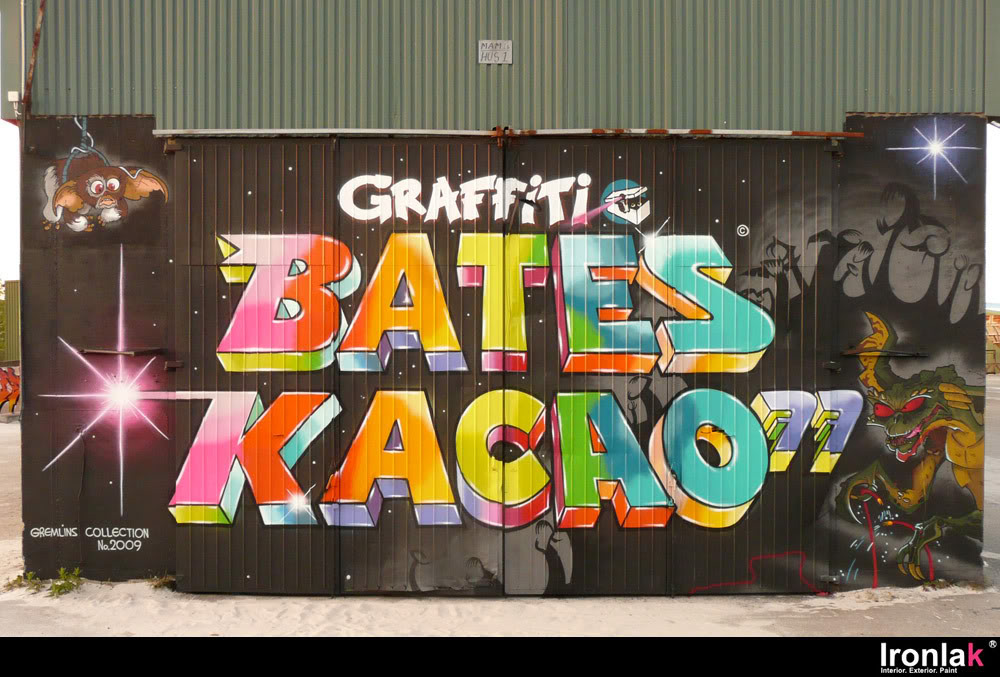 Bates, Kacao 77, graffiti, Ironlak