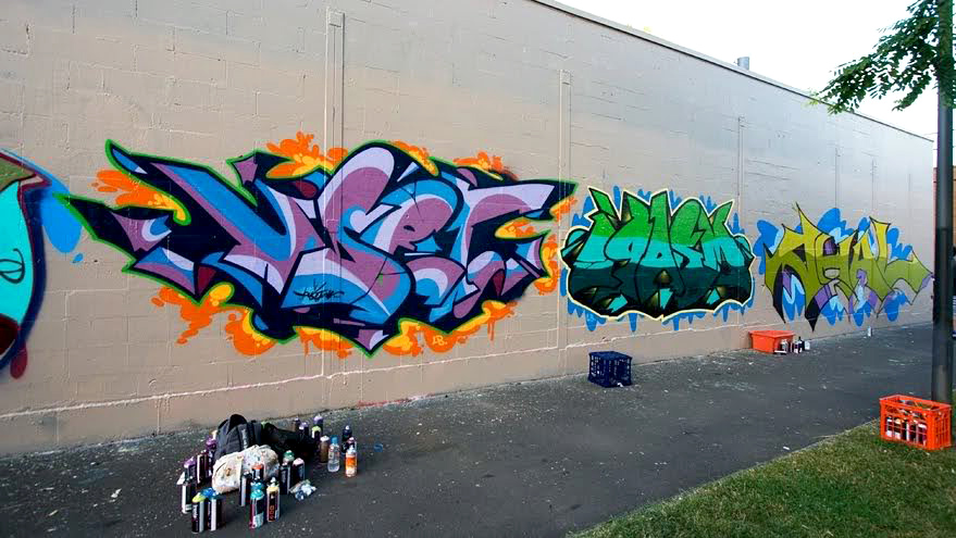 USET, graffiti, ironlak