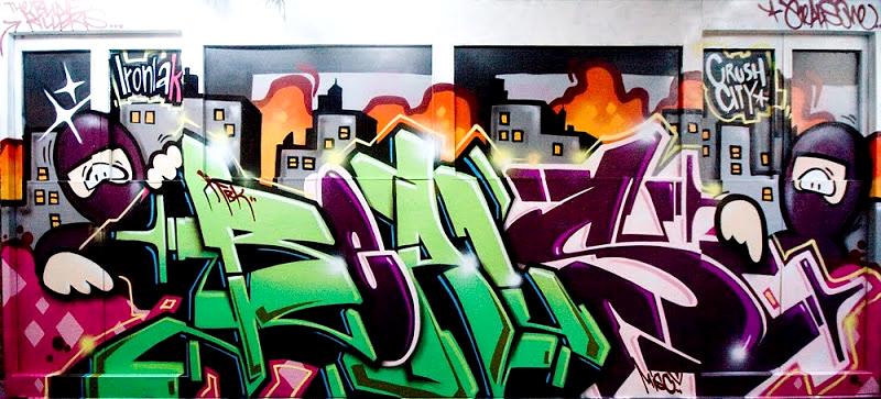 CRUSH CITY, graffiti, Ironlak