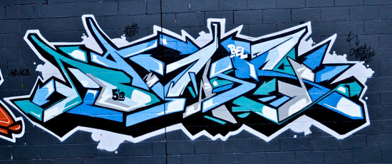 BLUES, graffiti, Ironlak