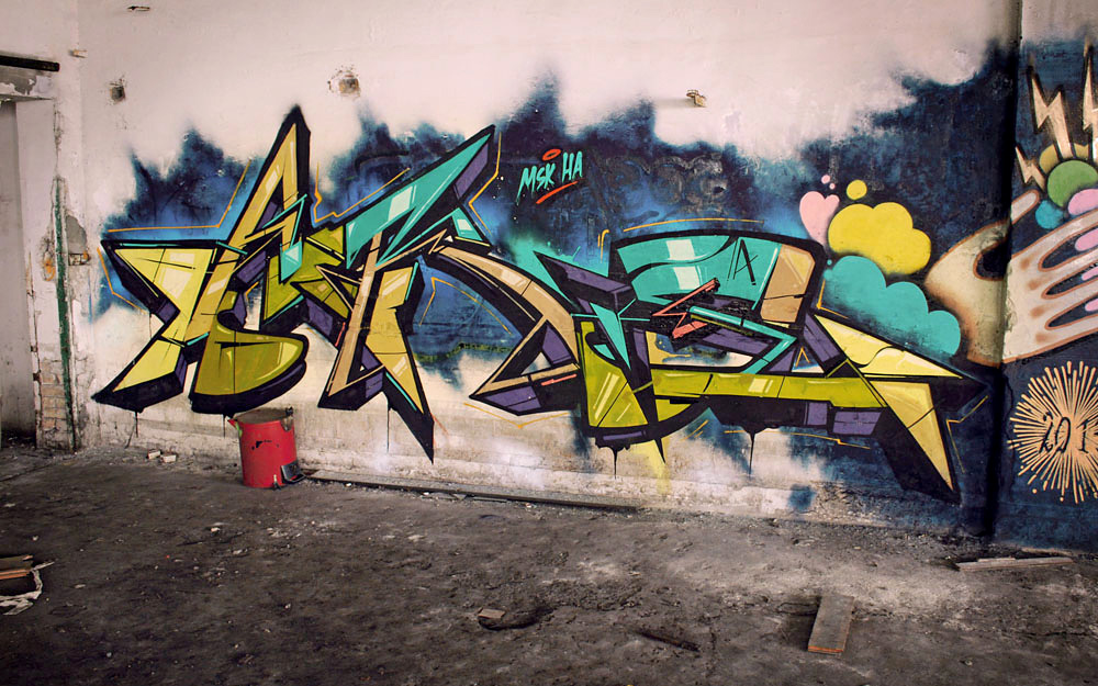 AROE, SOBEKCIS, graffiti, Ironlak