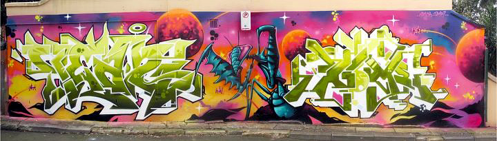 TEAZ, Atome, graffiti, Ironlak