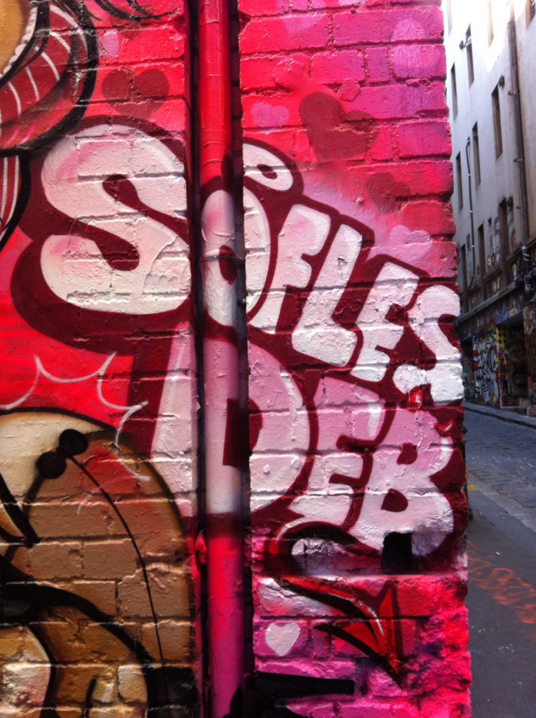 SOFLES, DEB, Melbourne, Valentines Day, graffiti, Ironlak