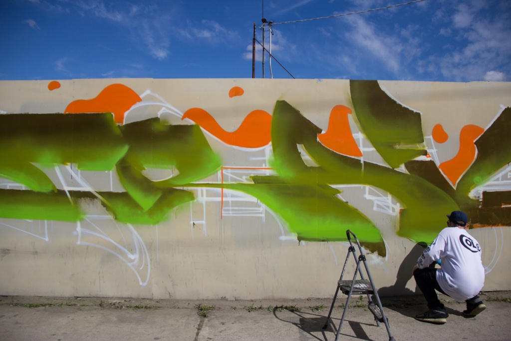 TRAV, Fresno, graffiti. Ironlak