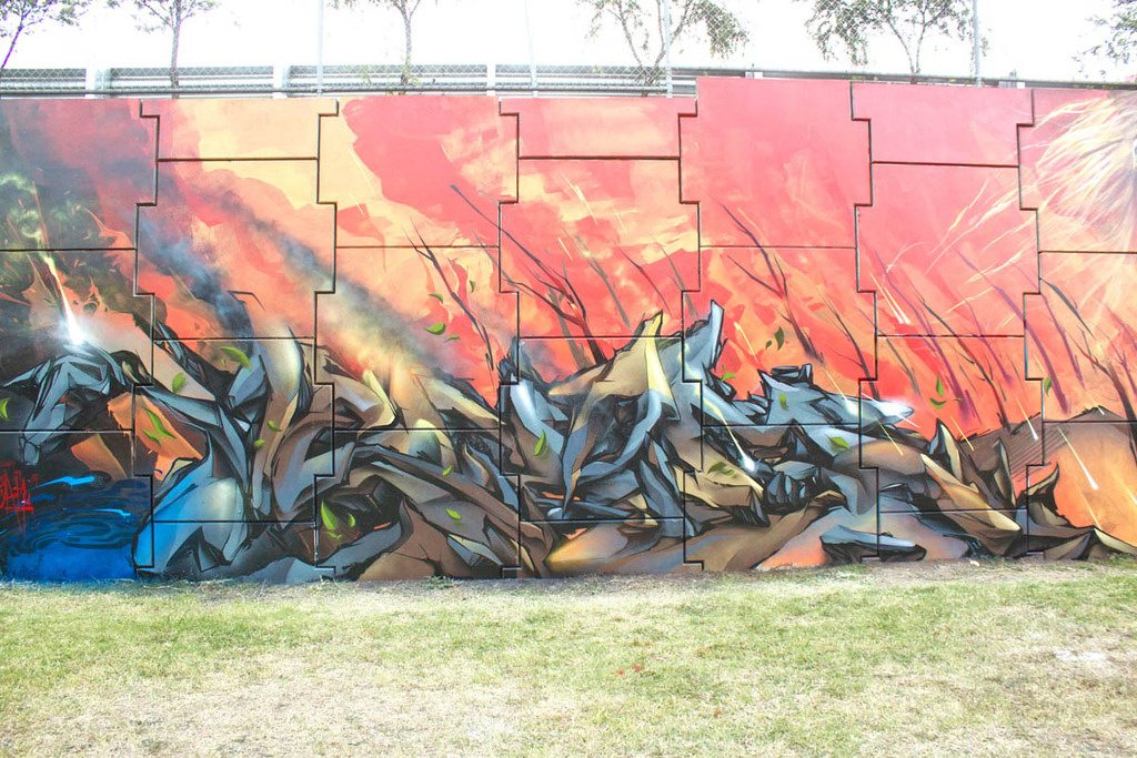 SIRUM, Wall to Wall, Victoria, graffiti, Ironlak