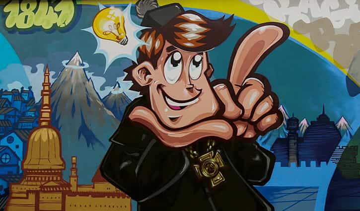 MR WANY paints Don Bosco Tribute Wall in Turin.