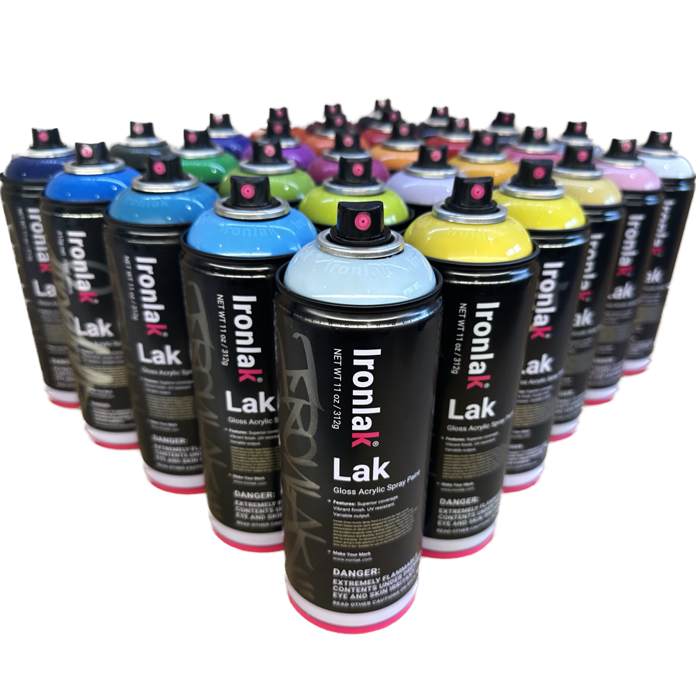 30 Colour Ironlak Acrylic Spray Paint Sampler